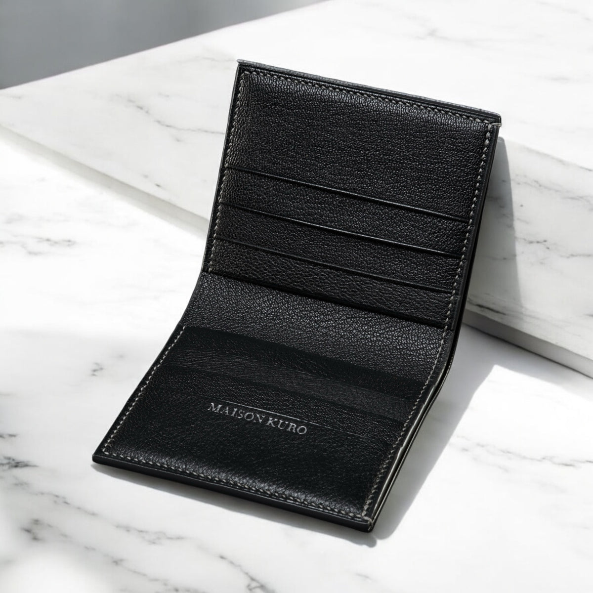 Yebisu Short Wallet — Italian Buttero & Chevre, view 2 — Maison Kuro