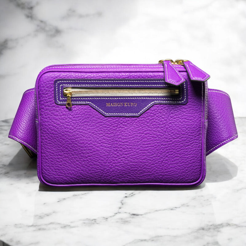 Kizuna Sling Bag — Purple Shrunken Calfskin — Maison Kuro